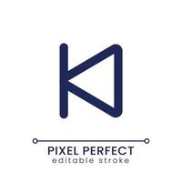 Skip to start pixel perfect linear ui icon. Multimedia player control. Move back. GUI, UX design. Outline isolated user interface element for app and web. Editable stroke vector