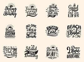 Beach t-shirt design bundle vector