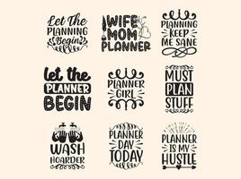 Planner  t-shirt design bundle vector