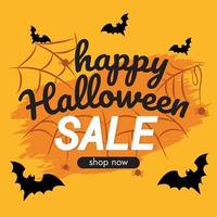 cute halloween sale banner design vector