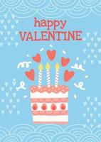 cute and sweet valentine's day handraw art card vector