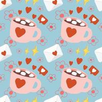 valentine seamless blue design for wrapping paper vector