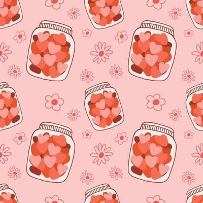cute icons valentine seamless pink design for wrapping paper