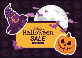 cute spooky halloween labels art vector design