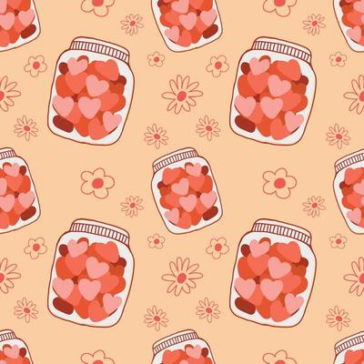cute icons valentine seamless design