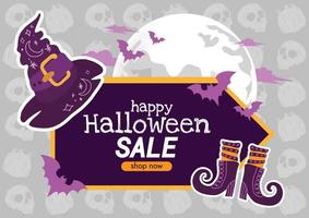 spooky halloween labels vector design