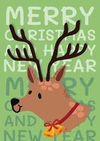 hardraw christmas items cute christmas card green design vector