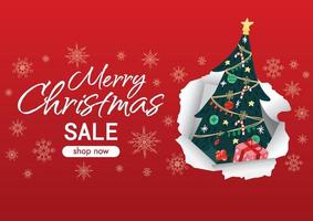 christmas hard sale promotion red design and cute christmas items vector