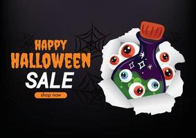 banner de venta de halloween oscuro y espeluznante para este halloween vector