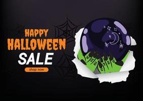 banner de venta de halloween espeluznante para este halloween vector