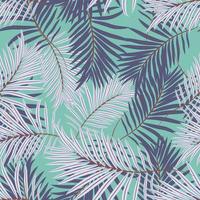 Tropical seamless pattern with exotic palm leaves. Hawaiian style. vector