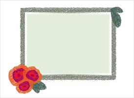 Frame with a picture of roses. Vector. vector