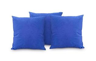 Blue pillow on a white background photo