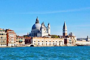 Venice city panorama from bigwater view. Italy photo