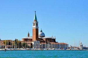 Venice city panorama from bigwater view. Italy photo