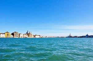 Venice city panorama from bigwater view. Italy photo