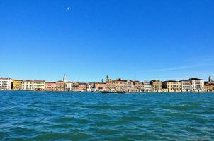 Venice city panorama from bigwater view. Italy photo