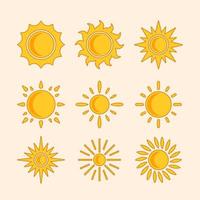 Pack of Yellow Suns Icon vector