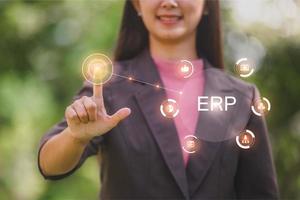 Enterprise Resource Planning ERP Corporate Company Management Business Internet Technology Concept. photo