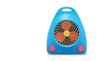 3d rendering. Multicolored fan heater on white background with space for text. Front view. photo