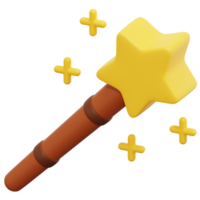 magic wand 3d render icon illustration png