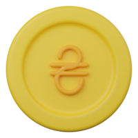 Icono 3d de moneda de Ucrania png