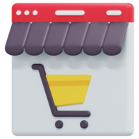 shop 3d render icon illustration png