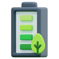 eco battery 3d render icon illustration png