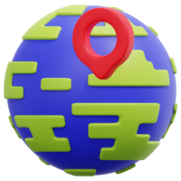 globe 3d render icon illustration png