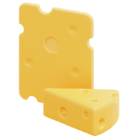 ilustração de ícone de renderização 3d de queijo png