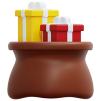 gift bag 3d render icon illustration png