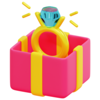 ilustración de icono de render 3d de anillo png