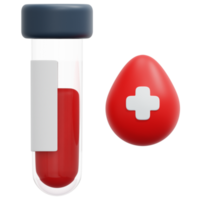 sangue test 3d rendere icona illustrazione png