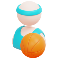 player 3d render icon illustration png