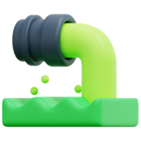 ilustração de ícone de renderização 3d de águas residuais png