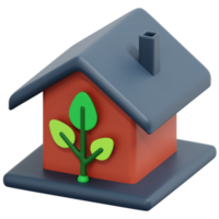 eco house 3d render icon illustration png