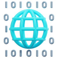 global data 3d render icon illustration png