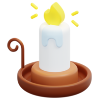 candle 3d render icon illustration png