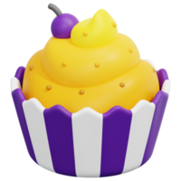 illustration d'icône de rendu 3d cupcake png