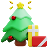 árbol de navidad 3d render icono ilustración png