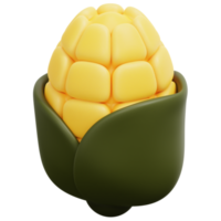 corn 3d render icon illustration png