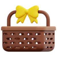 cesta de regalo 3d render icono ilustración png