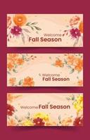 Beautiful Fall Floral Banner vector
