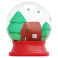 snow globe 3d render icon illustration png