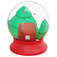 snow globe 3d render icon illustration png