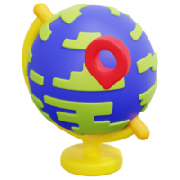 globe 3d render icon illustration png