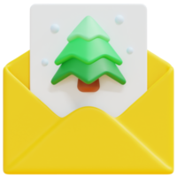 ilustración de icono de render 3d de tarjeta de navidad png