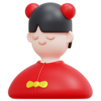 illustration d'icône de rendu 3d fille png