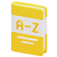 dictionary 3d render icon illustration png