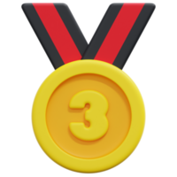 medal 3d render icon illustration png